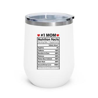 1 Mom Nutrition Facts Momlife Mother's Day Top For Mom Mama Wine Tumbler | Mazezy