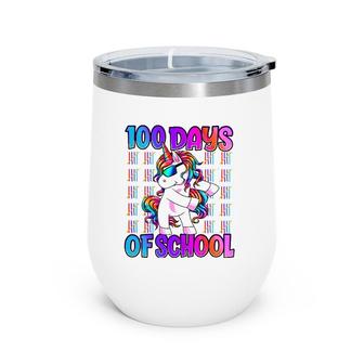 100 Days Of School Unicorn 100 Days Smarter 100Th Day Wine Tumbler | Mazezy
