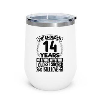 14Th Wedding Anniversary Gifts For Her 14 Years Of Marriage Wine Tumbler | Mazezy