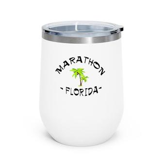 2 Sided Marathon Florida Key Island Vacation Gift Wine Tumbler | Mazezy