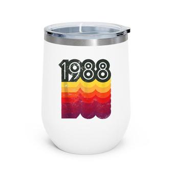 33Rd Birthday Vintage Retro 80S Style 1988 Tank Top Wine Tumbler | Mazezy