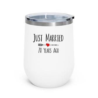 70Th Wedding Anniversary Gifts For Him Her Couple Wine Tumbler | Mazezy