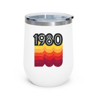 80S Style Retro 42Nd Birthday Vintage 1980 Ver2 Wine Tumbler | Mazezy