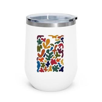 Abstract Art Gestural & Organic Fluid Shapes Gift Tee Wine Tumbler | Mazezy