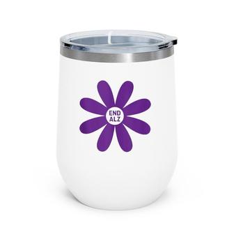 Alzheimer's Awareness Products Purple Flower Endalz End Alz Wine Tumbler | Mazezy