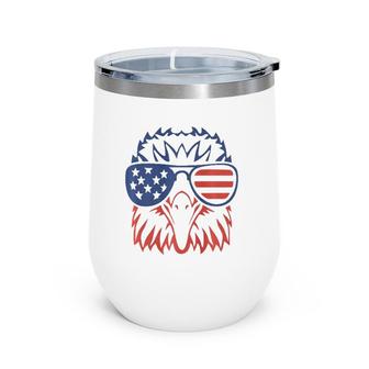 American Bald Eagle Usa Flag 4Th Of July Eagle Usa Tee Premium Wine Tumbler | Mazezy