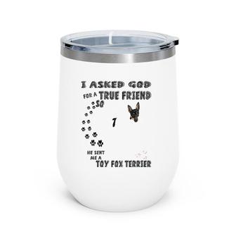 American Toy Fox Terrier Quote Mom Dad Art Cute Amertoy Dog Wine Tumbler | Mazezy