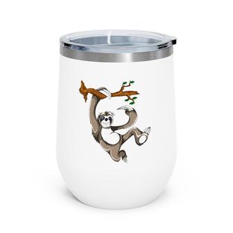 Animal Lover Zoo Keeper Gift Idea Sloth Wine Tumbler | Mazezy