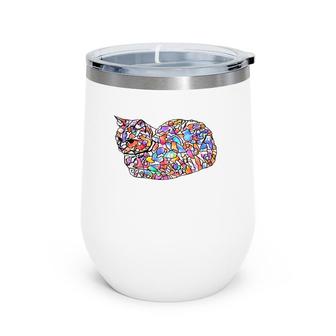 Animalsatplay Multicolor Cat Lover Gift Wine Tumbler | Mazezy