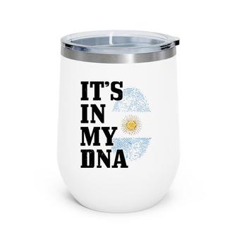 Argentina It's In My Dna Fingerprint Argentinian Flag Pride Wine Tumbler | Mazezy