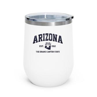 Arizona Az Usa Vintage State Athletic Style Gift Wine Tumbler | Mazezy