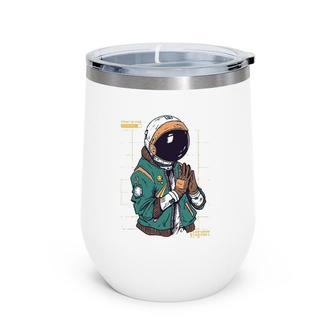 Astronaut Space Travel Retro Aesthetic Streetwear Wine Tumbler | Mazezy