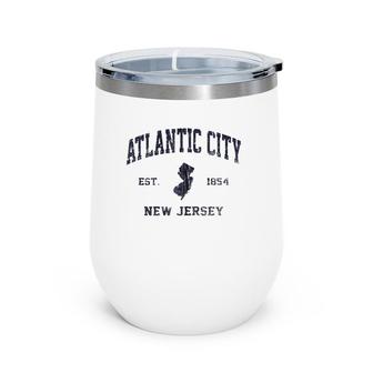 Atlantic City New Jersey Nj Vintage State Athletic Style Zip Wine Tumbler | Mazezy
