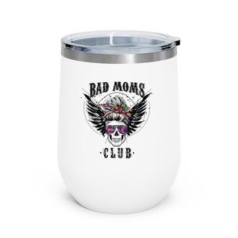 Bad Moms Club Leopard Skull Mom Funny Mom Mother's Day Gifts Wine Tumbler | Mazezy UK