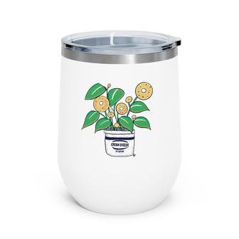 Bagel Plant In A Cream Cheese Planter Funny Wine Tumbler | Mazezy
