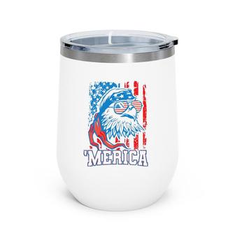 Bald Eagle American Flag Patriotic Usa 4Th Of July Wine Tumbler | Mazezy