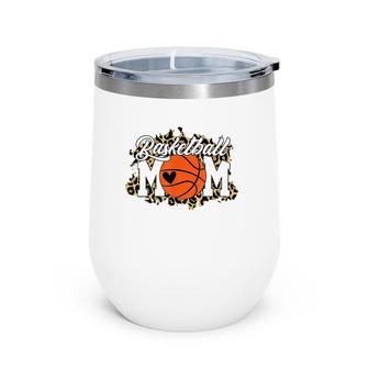 Basketball Mom Tees Leopard Mother's Day Wine Tumbler | Mazezy