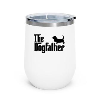 Basset Hound Dogfather Dog Lover Wine Tumbler | Mazezy
