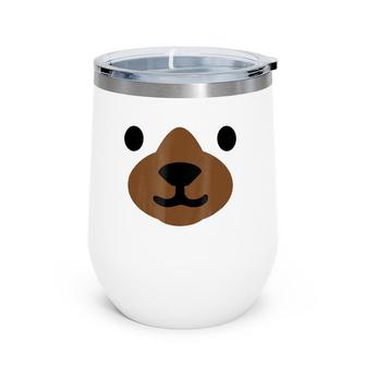 Bear Face Halloween Costume Funny Wine Tumbler | Mazezy