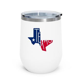 Beautiful Texas State Flag Star Silhouette Wine Tumbler | Mazezy