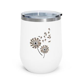 Bernese Mountain Flower Flying Dandelion Funny Dog Lover Wine Tumbler | Mazezy