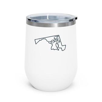 Bicycle Maryland Cycling Cyclist Gift Bike Road Racing Wine Tumbler | Mazezy