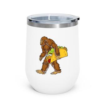 Bigfoot Carrying Taco Cinco De Mayo Boys Sasquatch Wine Tumbler | Mazezy