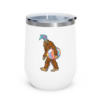 Bigfoot Ester Egg Funny Easter Day Men Love Sasquatch Wine Tumbler | Mazezy