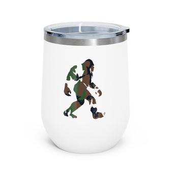 Bigfootcamo Sasquatch Tee Squatchin Wine Tumbler | Mazezy