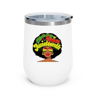 Birthday Queen Juneteenth Pride Black History Afro-American Wine Tumbler | Mazezy AU