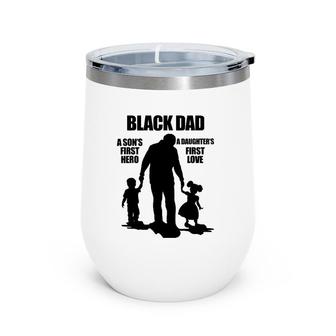 Black African American Father's Day Afrocentric Dad Wine Tumbler | Mazezy