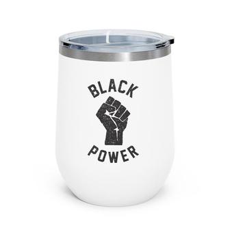 Black Power Raised Fist Vintage Wine Tumbler | Mazezy DE