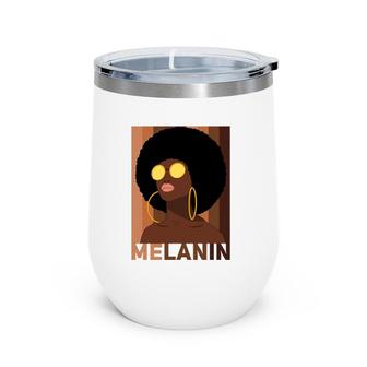 Black Pride History Month Apparel African American Afro Lady Wine Tumbler | Mazezy