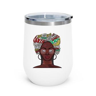 Black Queen S For Women African American Natural Afro Wine Tumbler | Mazezy