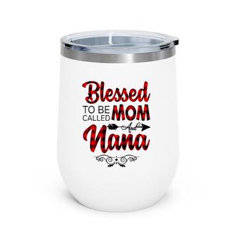 Blessed To Be Called Mom And Nana Floral Grandma Wine Tumbler | Mazezy