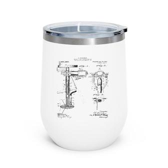Boat Motor Patent Print Drawing Wine Tumbler | Mazezy