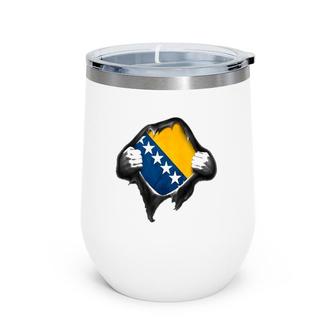 Bosnia Flag Bosnian Wine Tumbler | Mazezy