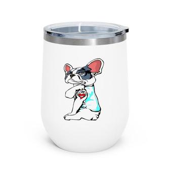 Boston Terrier I Love Mom Tattoo Mother's Day Gifts Women Wine Tumbler | Mazezy