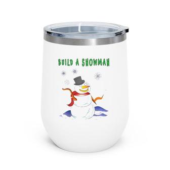 Build A Snowman Raglan Baseball Tee Wine Tumbler | Mazezy