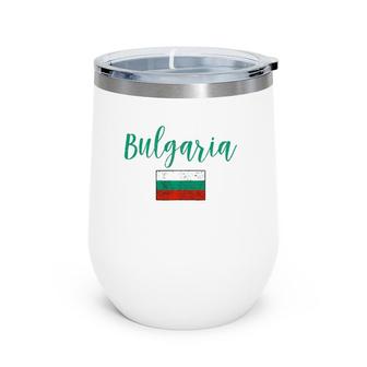 Bulgaria Bulgarian Flag Vintage Wine Tumbler | Mazezy AU