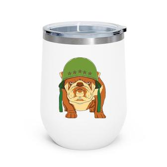 Bulldog Funny Vintage Retro Patriotic Men Women Kids Gift Wine Tumbler | Mazezy