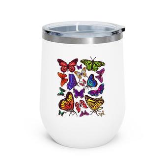 Butterfly Gift For Men Women Kids Butterfly Lover Collection Wine Tumbler | Mazezy