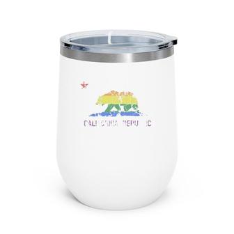California Lgbt Gay Lesbian Pride Flag Gift Wine Tumbler | Mazezy