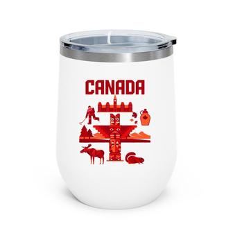 Canadian Gifts Moose Ice Hockey Player Canada Wine Tumbler | Mazezy