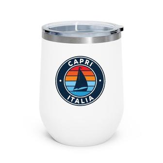 Capri Italy Vintage Sailboat Retro 70S Wine Tumbler | Mazezy