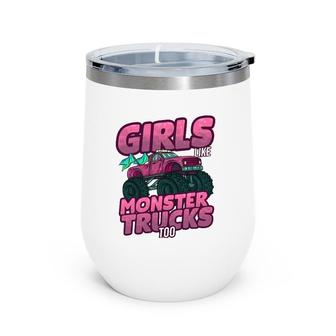 Car Woman Driver Mother Monster Truck Women Wine Tumbler | Mazezy