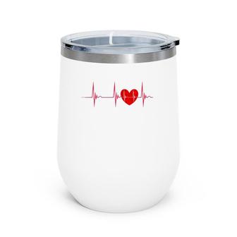 Cardiology Cardiologist Heartbeat Ekg Pulse Cath Lab Nurse Wine Tumbler | Mazezy