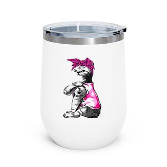 Cat Lover Funny Cat I Love Mom Tattoo Gifts Wine Tumbler | Mazezy