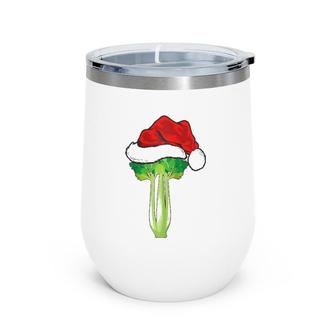 Celery Lover Gift Santa Hat Celery Christmas Raglan Baseball Tee Wine Tumbler | Mazezy