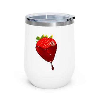 Chocolate Covered Strawberry Life In Chocolate Wine Tumbler | Mazezy